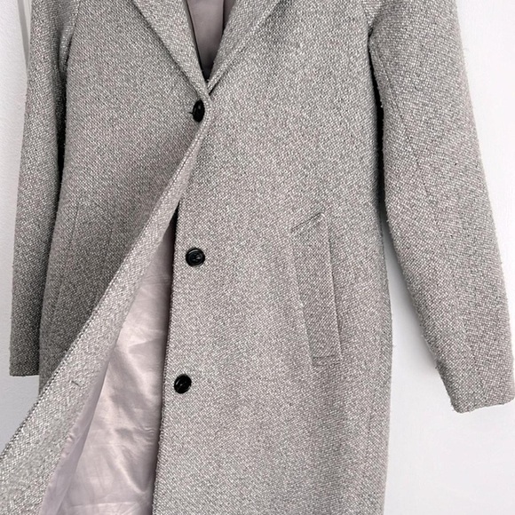 Abercrombie and Fitch Light Grey Wool-Blend Dad Coat in size Small - Picture 2 of 5